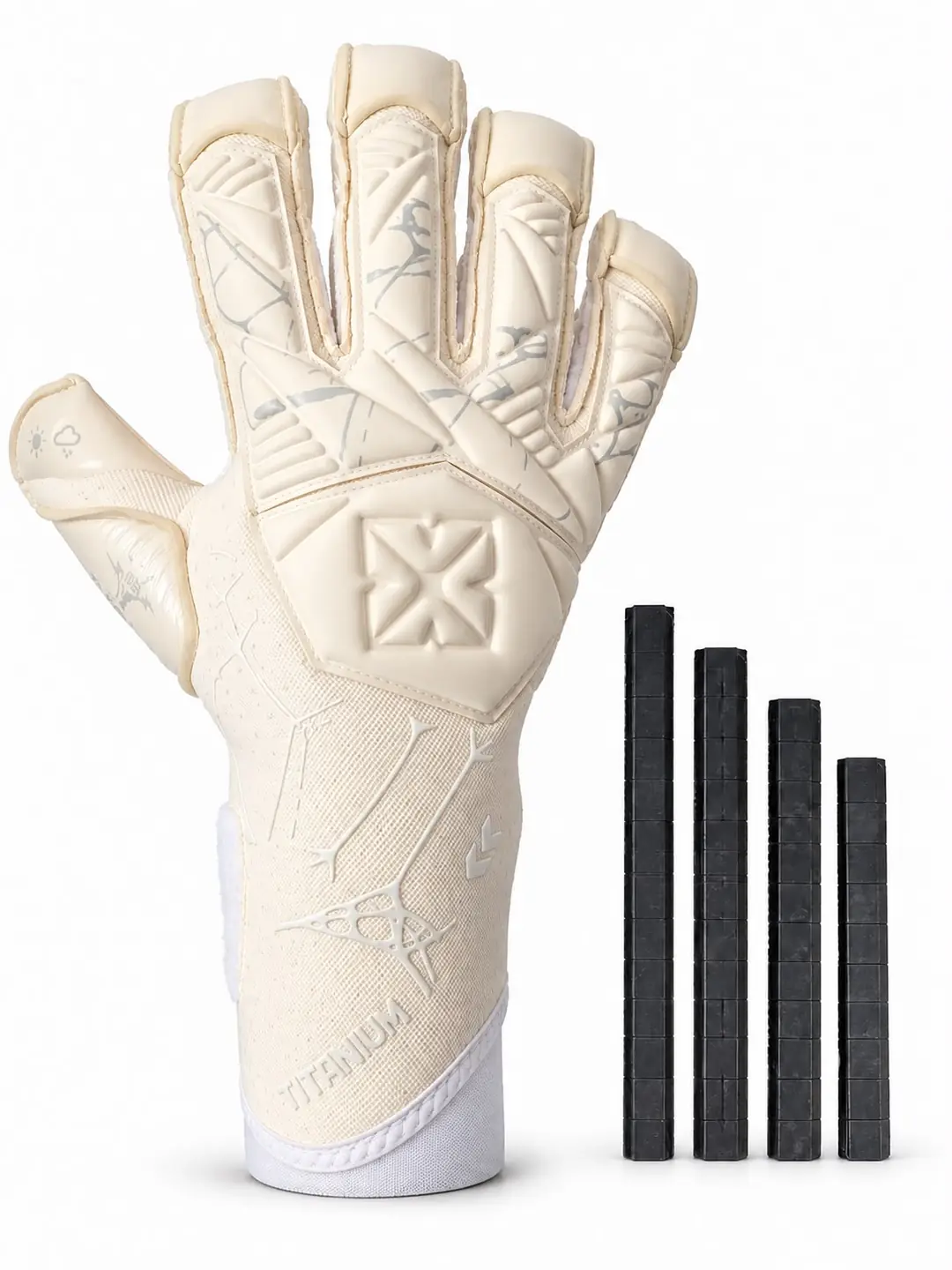 KX TITANIUM KEMİKLİ Profesyonel Kaleci Eldiveni - BEYAZ