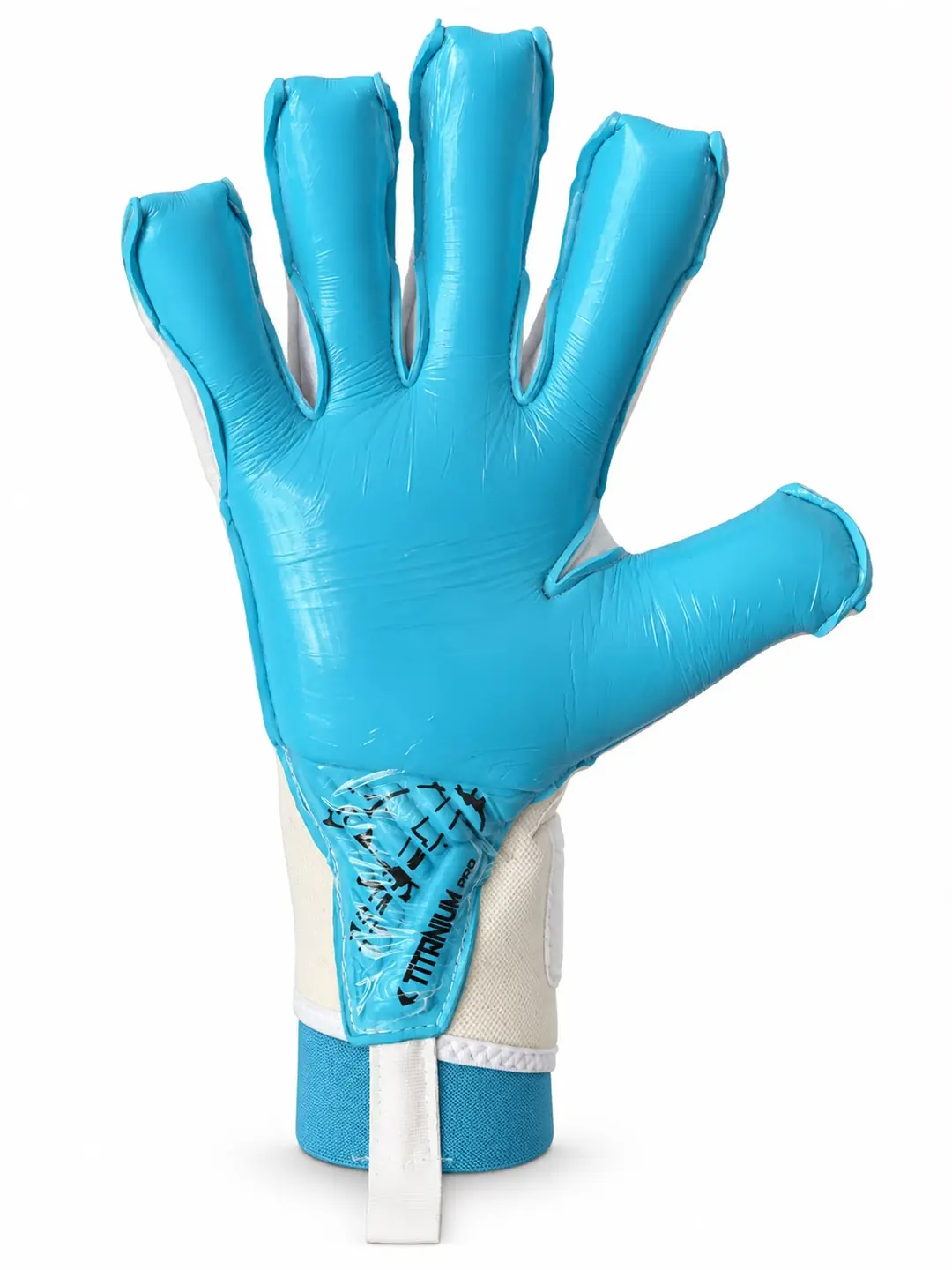 KX TITANIUM KEMİKLİ Profesyonel Kaleci Eldiveni - BEYAZ-AQUA